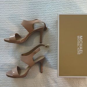 Michael Kors Nude Patent Heels, Size 7